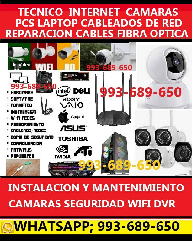 SOPORTE TECNICO INTERNET,REPETIDORES,CAMARAS SEGURIDAD