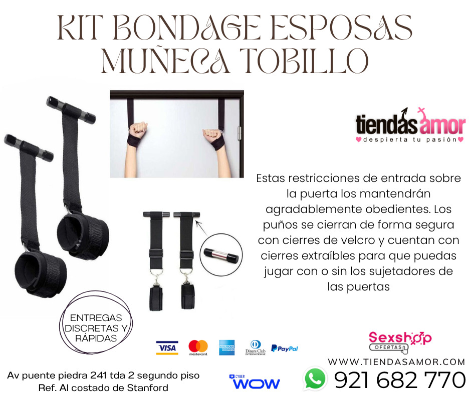 Kit Bondage Esposas Muñeca Tobillo colgar detrás de la puert