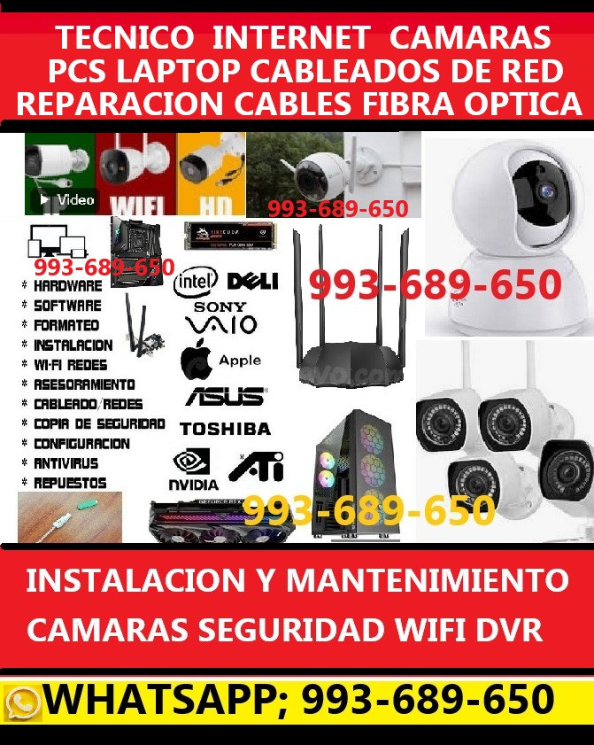 REPARACION INTERNET-FIBRA OPTICA-CAMARAS SEGURIDAD