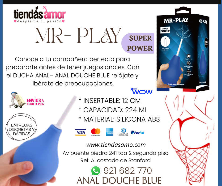 MR PLAY Douche Anal Blueb Prepárate para disfrutar de un sexo anal/juguetes lubricantes potencia sexual en Puente Piedra 921682770