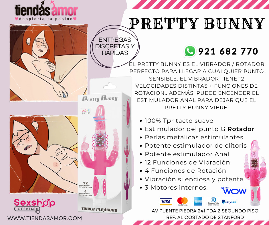VIBRADOR CONEJITO PRETTY BUNNY Estimulador del punto G Rotador/juguetes lubricantes potencia sexual en Puente Piedra 921682770