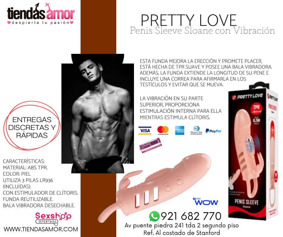 Funda para Pene Penis Sleeve Sloane con Vibración /juguetes 