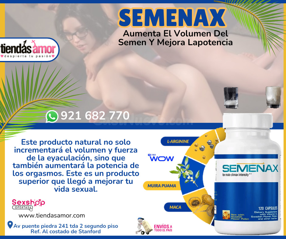 Semenax 100% natural para aumentar el volumen del semen./jug