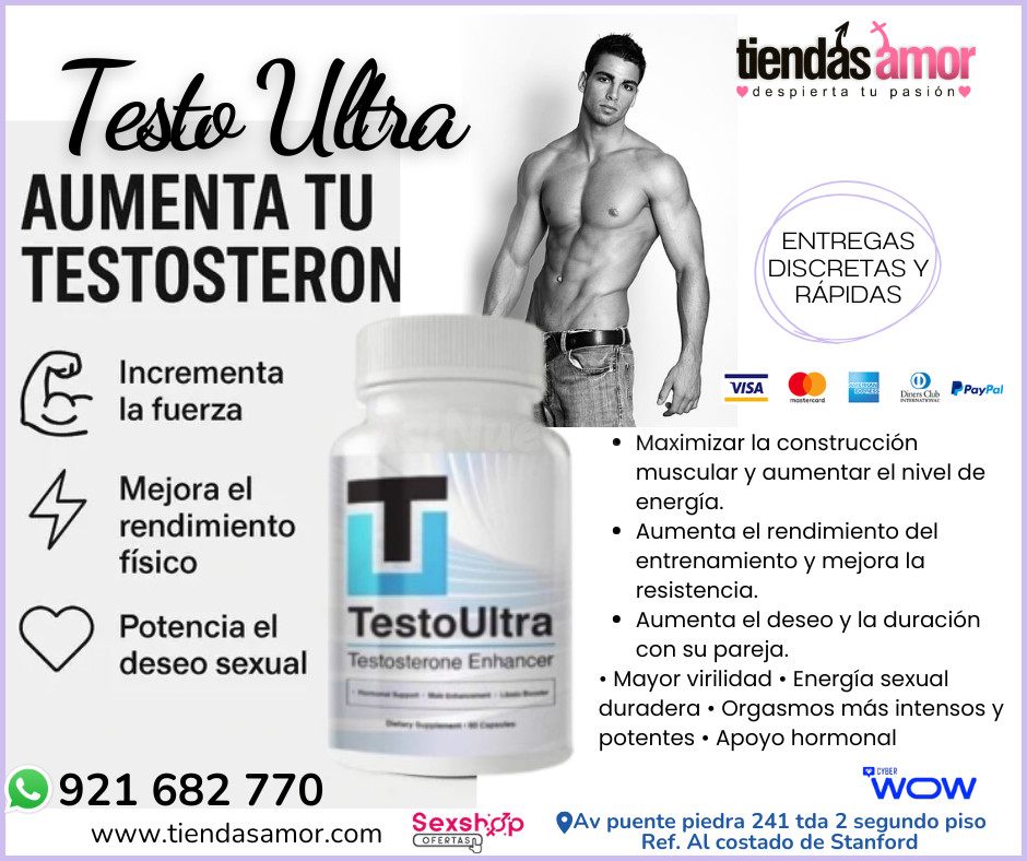 Testo Ultra Potenciador de Testosterona Aumenta el deseo /juguetes lubricantes potencia sexual en Puente Piedra 921682770