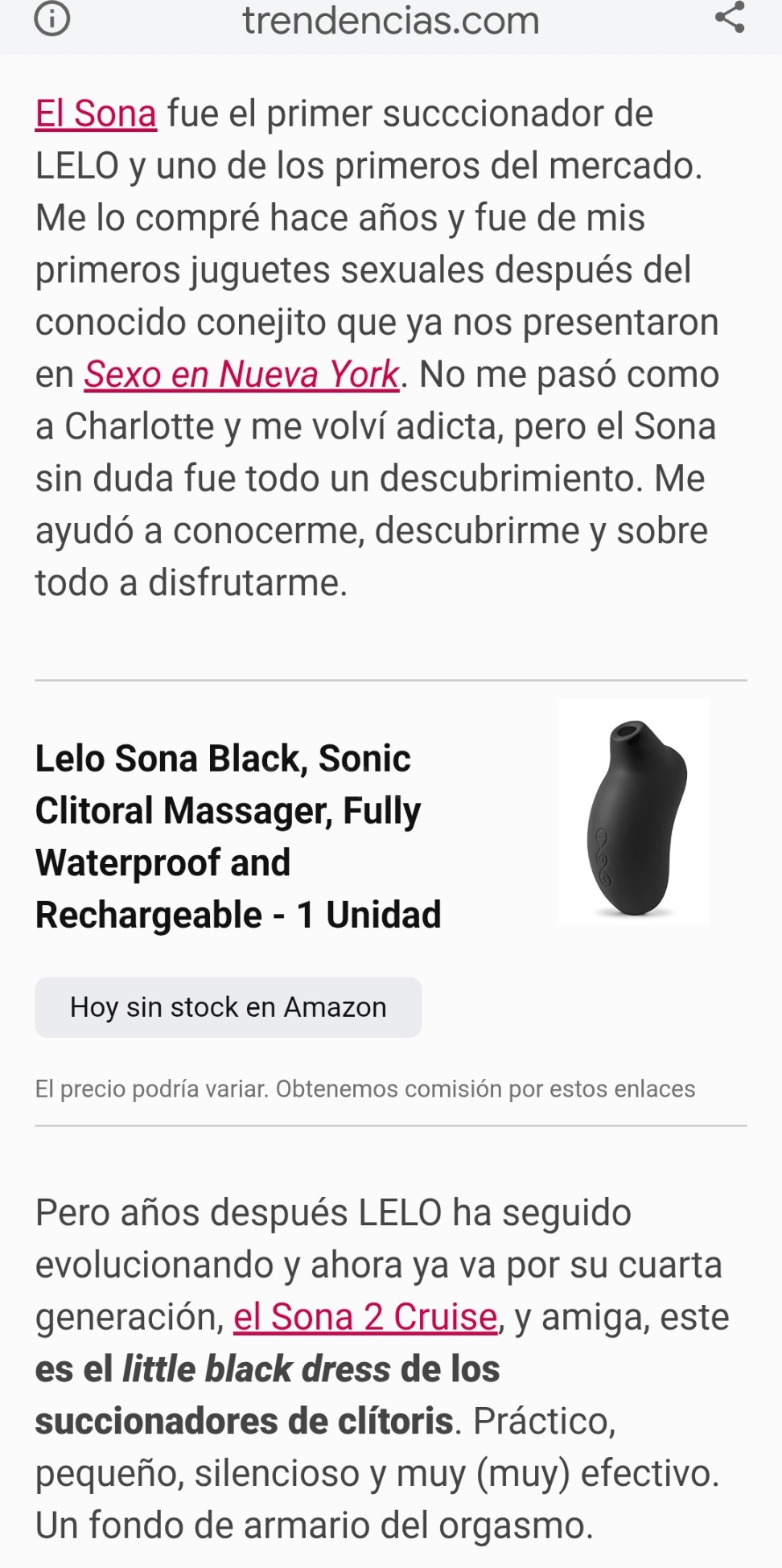 Succionador Lelo Sona Black (Satisfyer) - foto 5