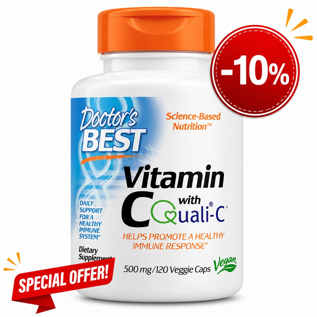 Doctor’s Best Vitamin C con Quali-C 500 mg (120 cápsulas)