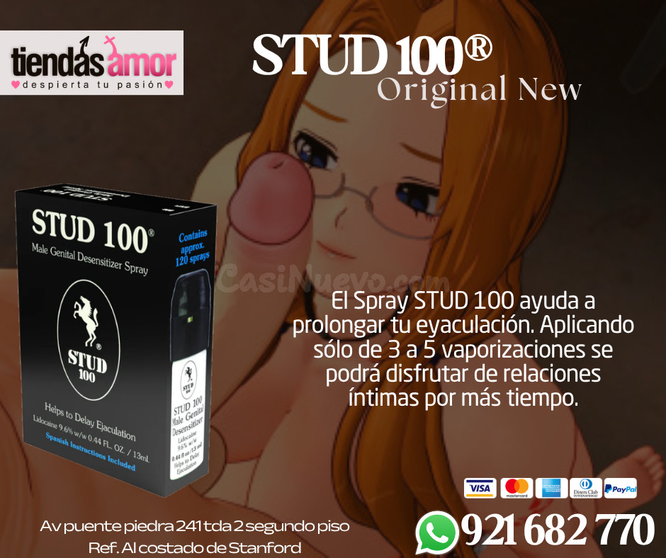 STUD 100 Spray retardante eyaculación ayuda a prolongar las relaciones íntimas /juguetes lubricantes potencia sexual en Puente Piedra 921682770