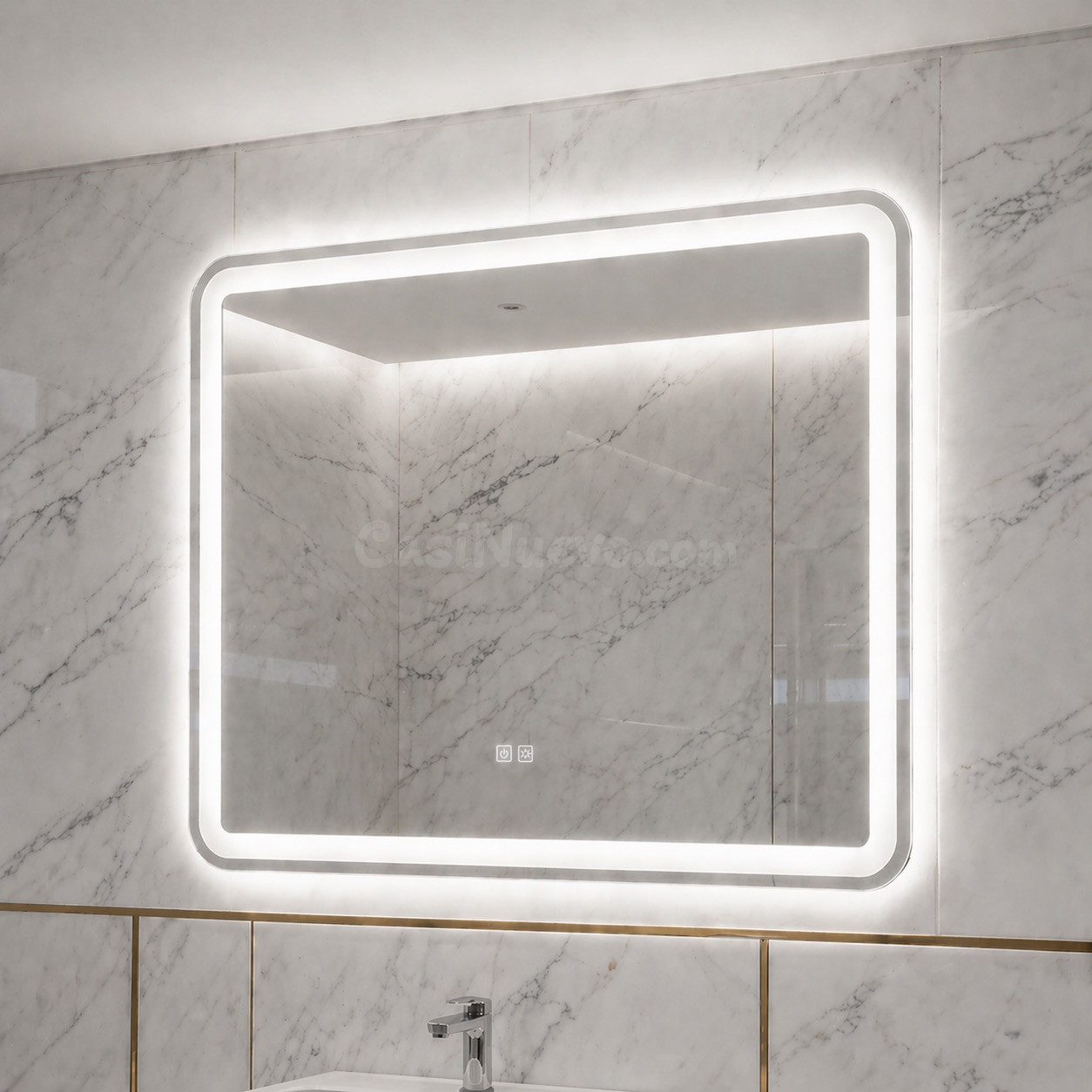 Espejo de baño LED 100x70 antivaho 3 tonos NUEVO - foto 2
