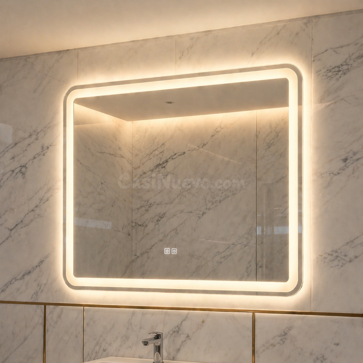 Espejo de baño LED 100x70 antivaho 3 tonos NUEVO - foto 3