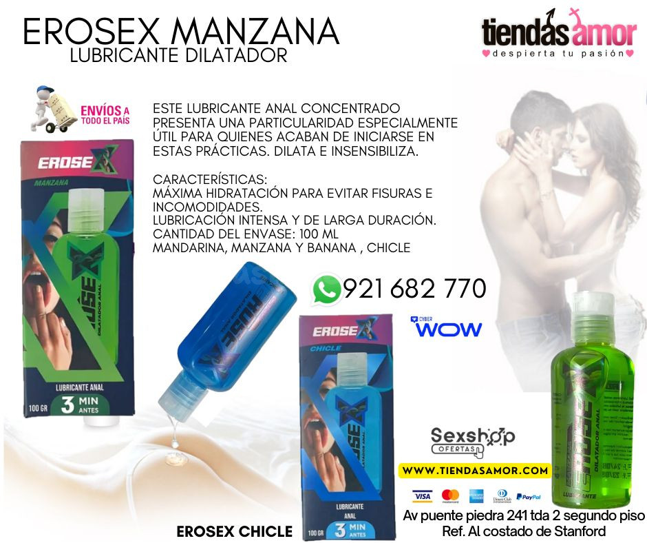 LUBRICANTE ANAL EROSEX desensibilizador no irrita/juguetes l