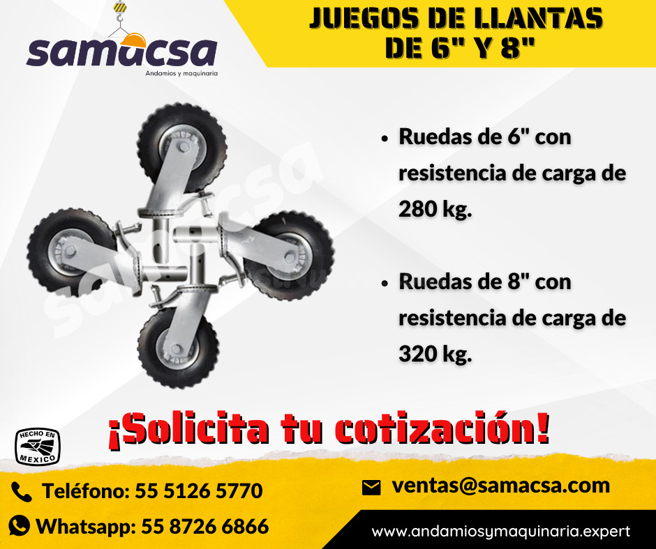 Llantas Industriales para Andamio, Resistencia y Desplazamie