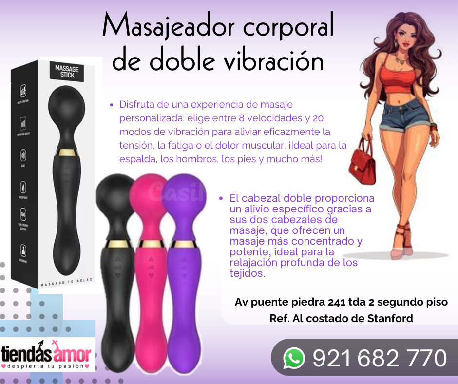 Masajeador doble vibración  diseño de doble cabezal del masajeador /juguetes lubricantes potencia sexual en Puente Piedra 921682770