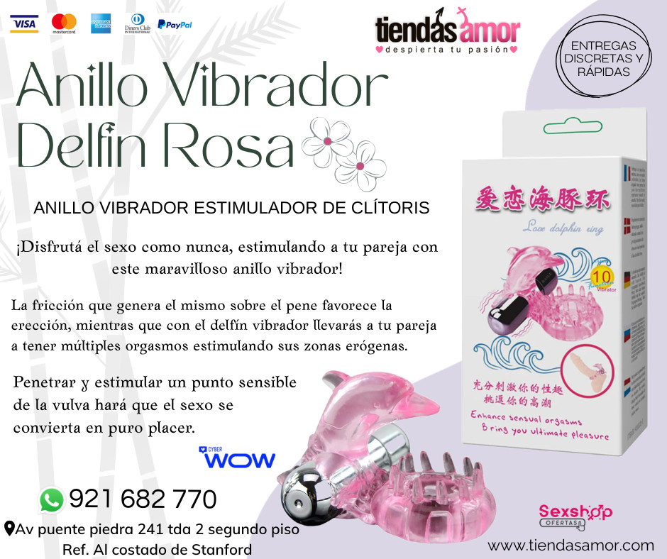 Anillo Vibrador Delfin Rosa ESTIMULADOR DE CLÍTORIS /juguete