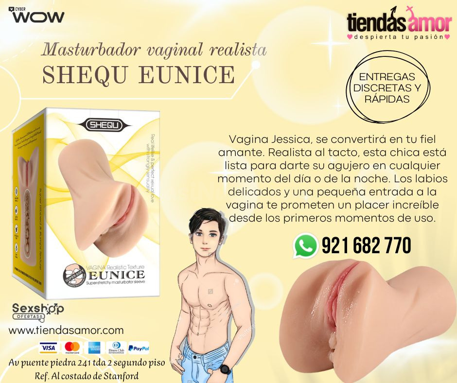 Masturbador vaginal realista e impermeable Shequ Eunice /jug