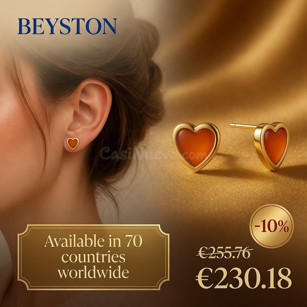 Gold Heart Earrings with Carnelian