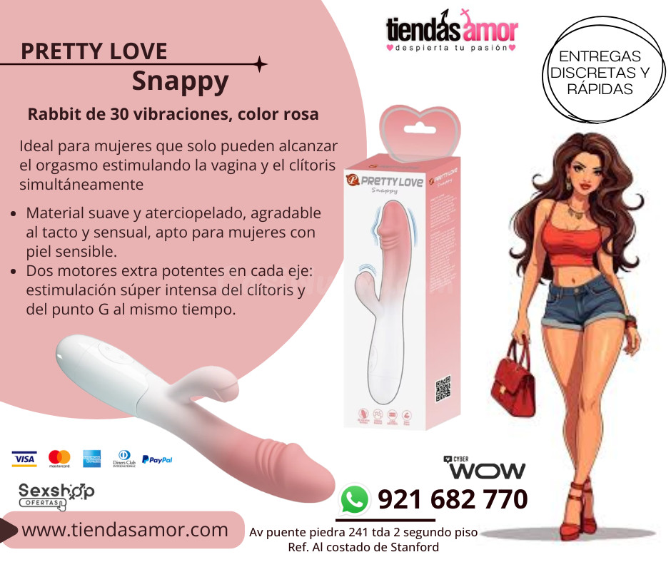 Pretty Love - Vibrador Snappy Rabbit de 30 vibraciones, colo