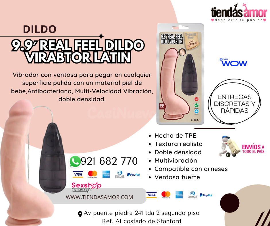 9.9″ REAL FEEL DILDO VIBRATOR-FLESH/juguetes lubricantes potencia sexual en Puente Piedra 921682770