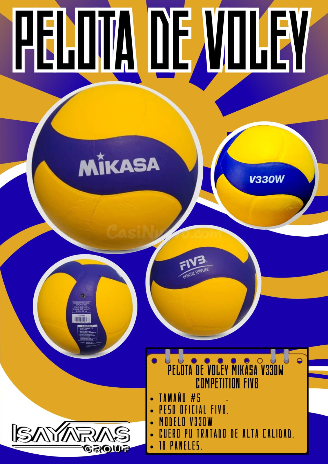 Pelota de voley Mikasa V330W