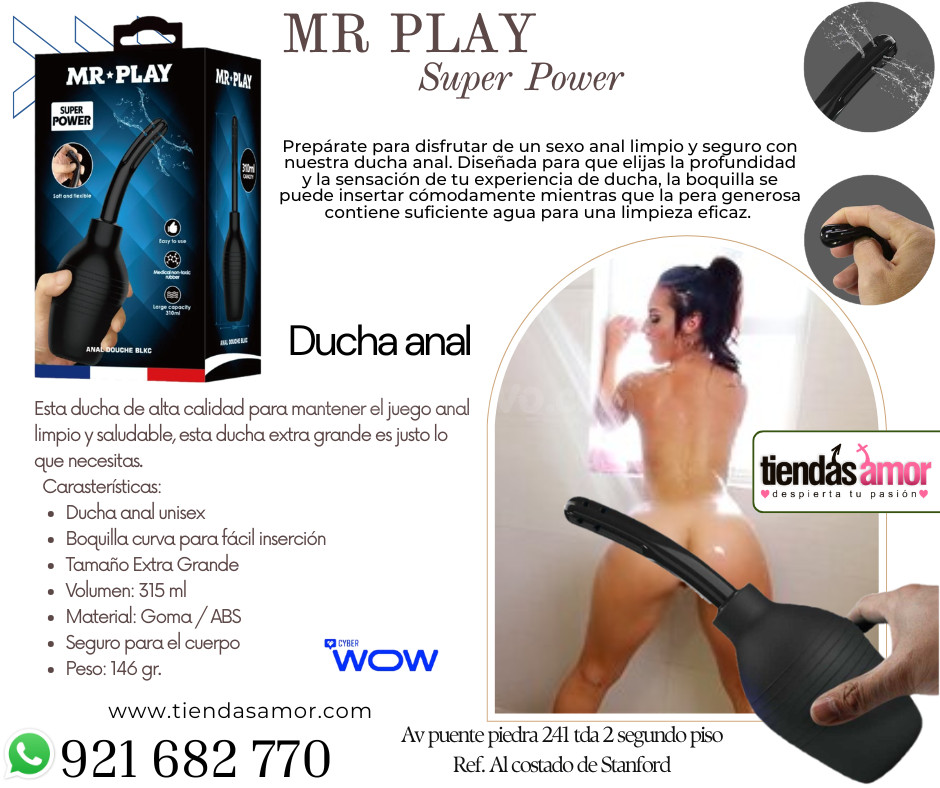 Ducha anal pequeña de limpieza Mr Play Super Power/juguetes lubricantes potencia sexual en Puente Piedra consultas y pedidos:921682770