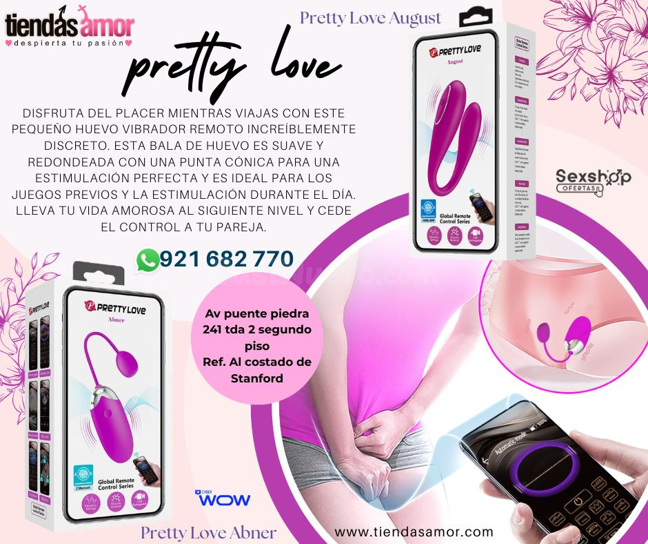 Vibrador Pretty Love August Control a Distancia huevo vibrador  /juguetes lubricantes potencia sexual en Puente Piedra consultas y pedidos:921682770