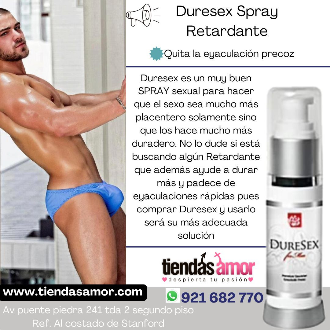 Duresex Spray Retardante Prolonga el placer y mejora tu control/juguetes lubricantes potencia sexual en Puente Piedra 921682770