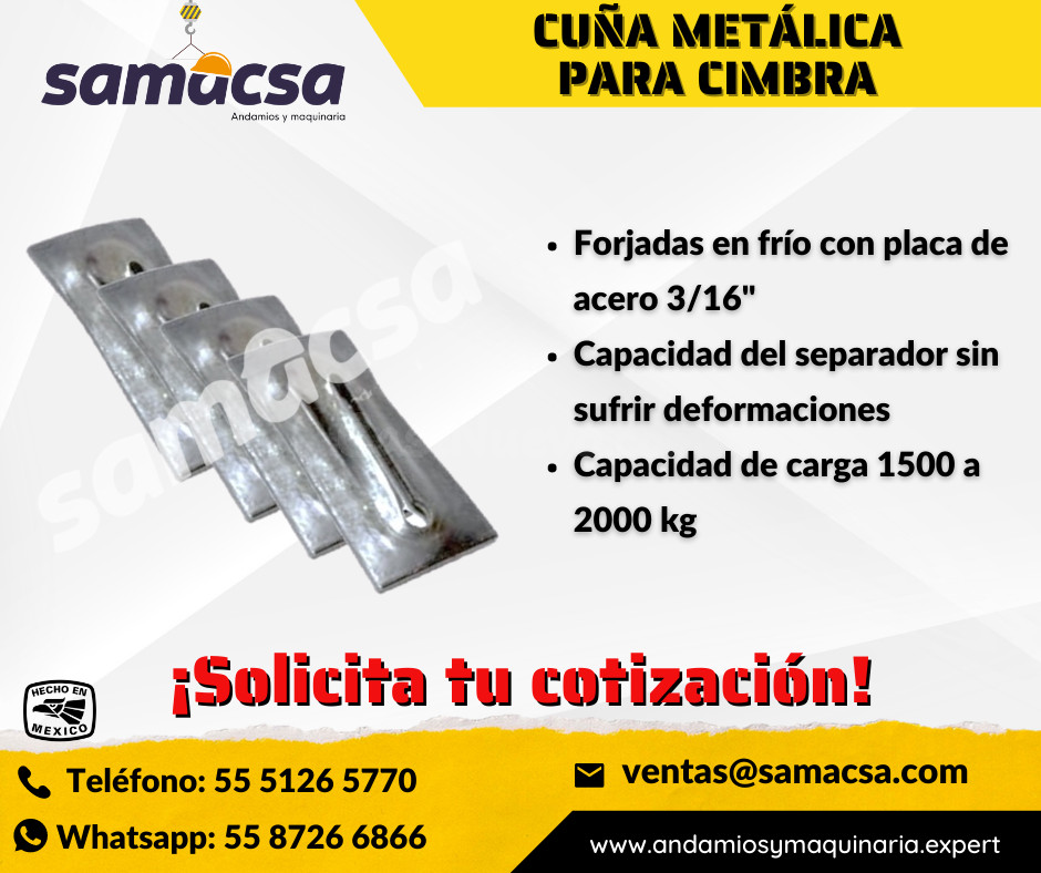 CUÑAS METÁLICAS REFORZADAS PARA CIMBRA