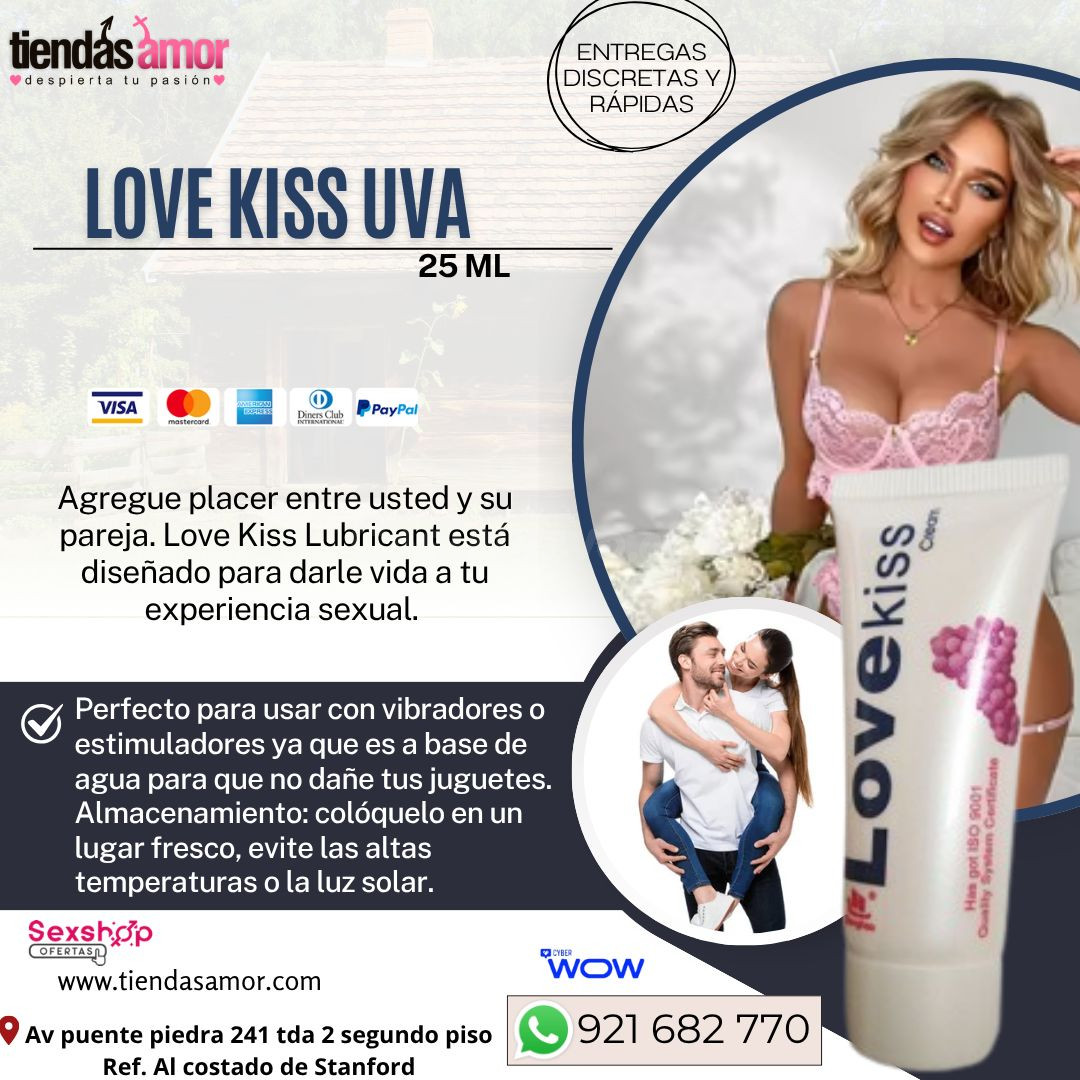 Love Kiss Uva Lubricante 25ml /juguetes lubricantes potencia sexual en Puente Piedra contactar- Whatsapp: 921682770