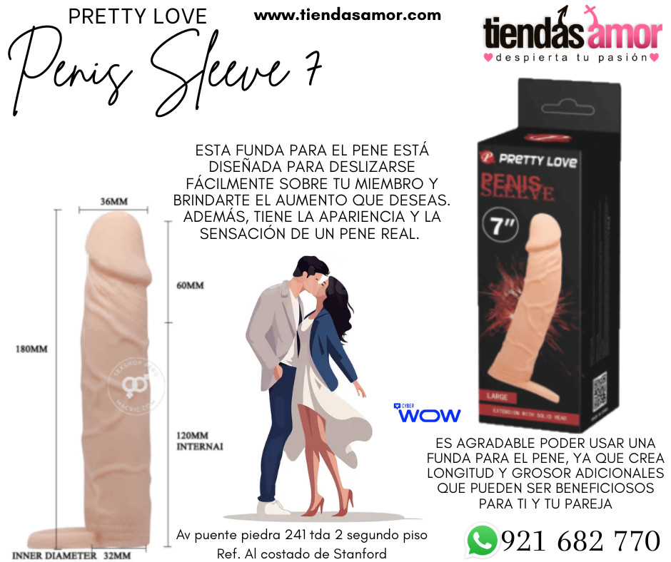 Funda para pene Pretty Love Penis Sleeve 7/juguetes lubricantes potencia sexual en Puente Piedra contactar- Whatsapp: 921682770