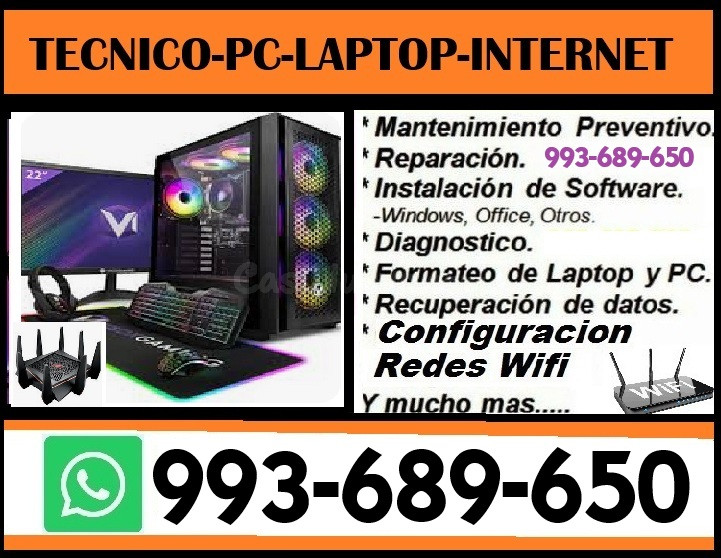 TECNICO INTERNET PC LAPTOP REPETIDORES CAMARAS WIFI