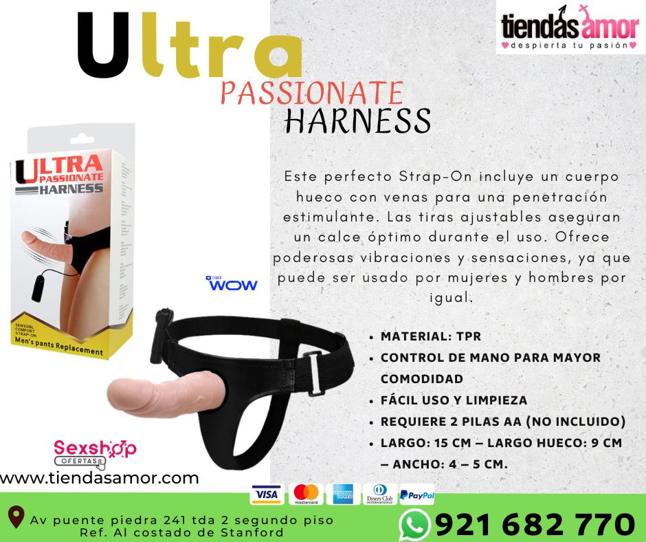 Protesis Ultra Passionate harness con vibracion/juguetes lub