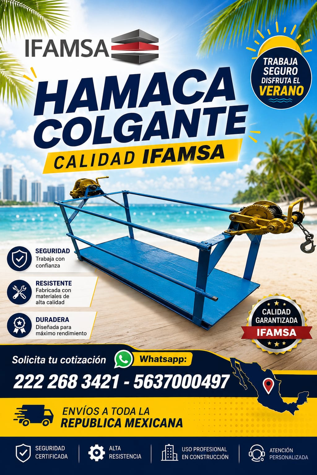 HAMACA COLGANTE CALIDAD IFAMSA