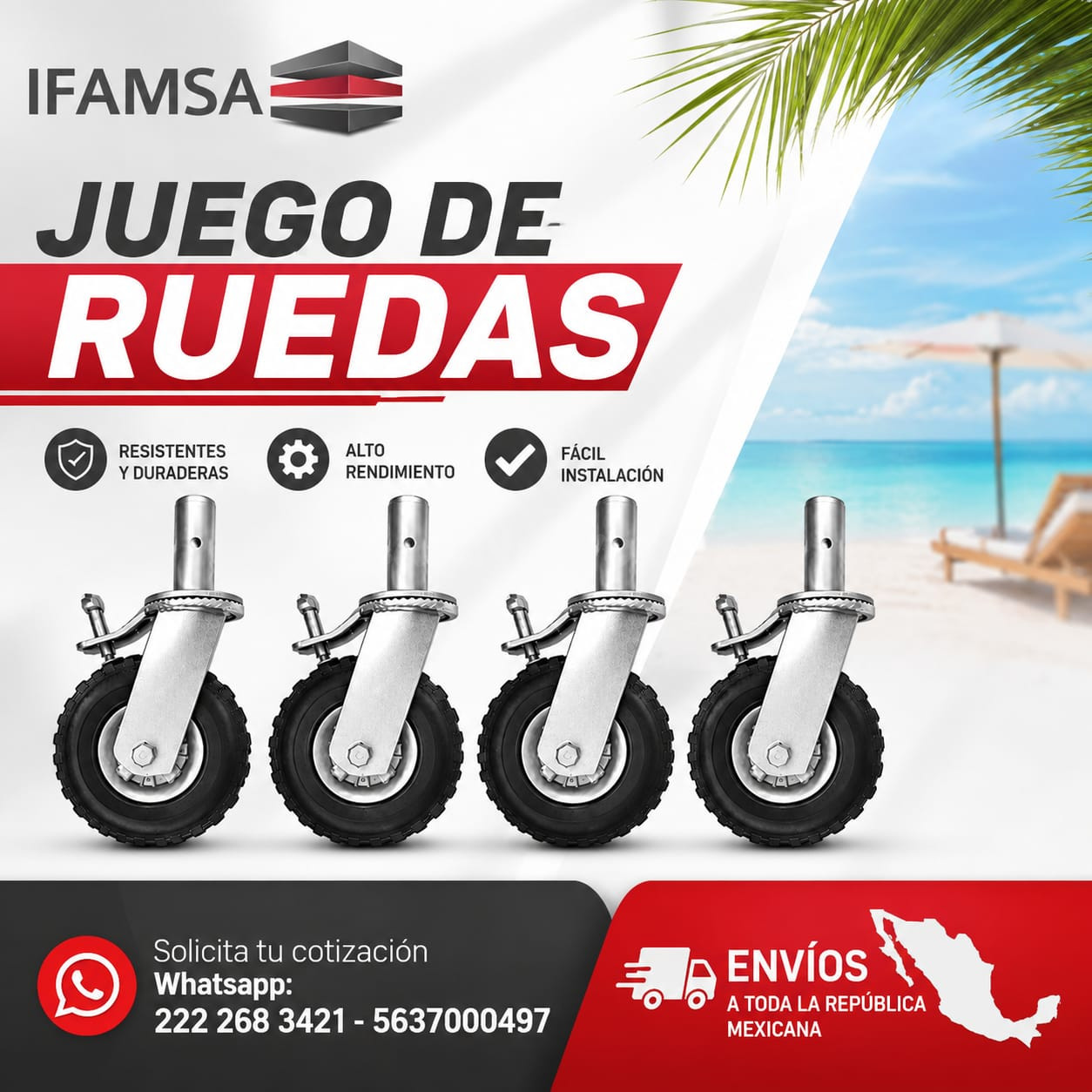 JUEGO DE RUEDAS PARA ANDAMIO
