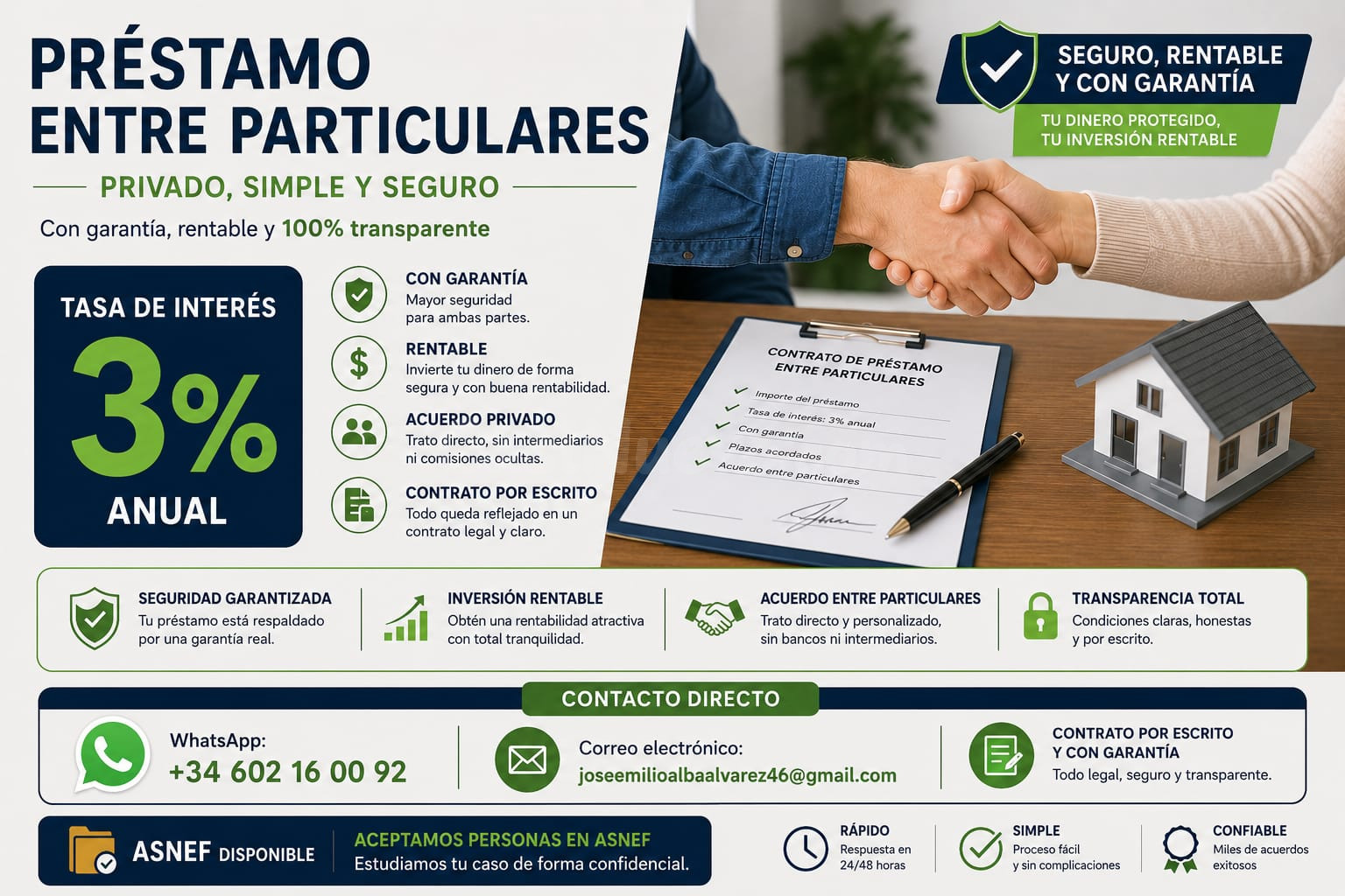Asistencia financiera altamente eficaz y rentable con garantía.