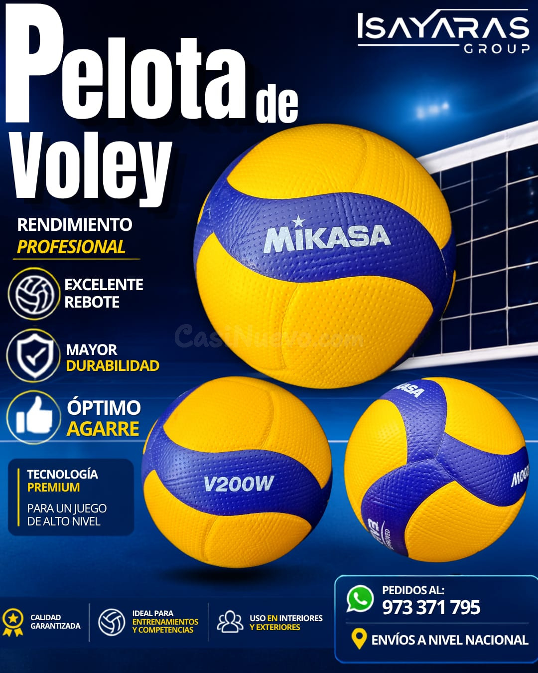Mikasa V200W Pelota de Voleibol Nueva