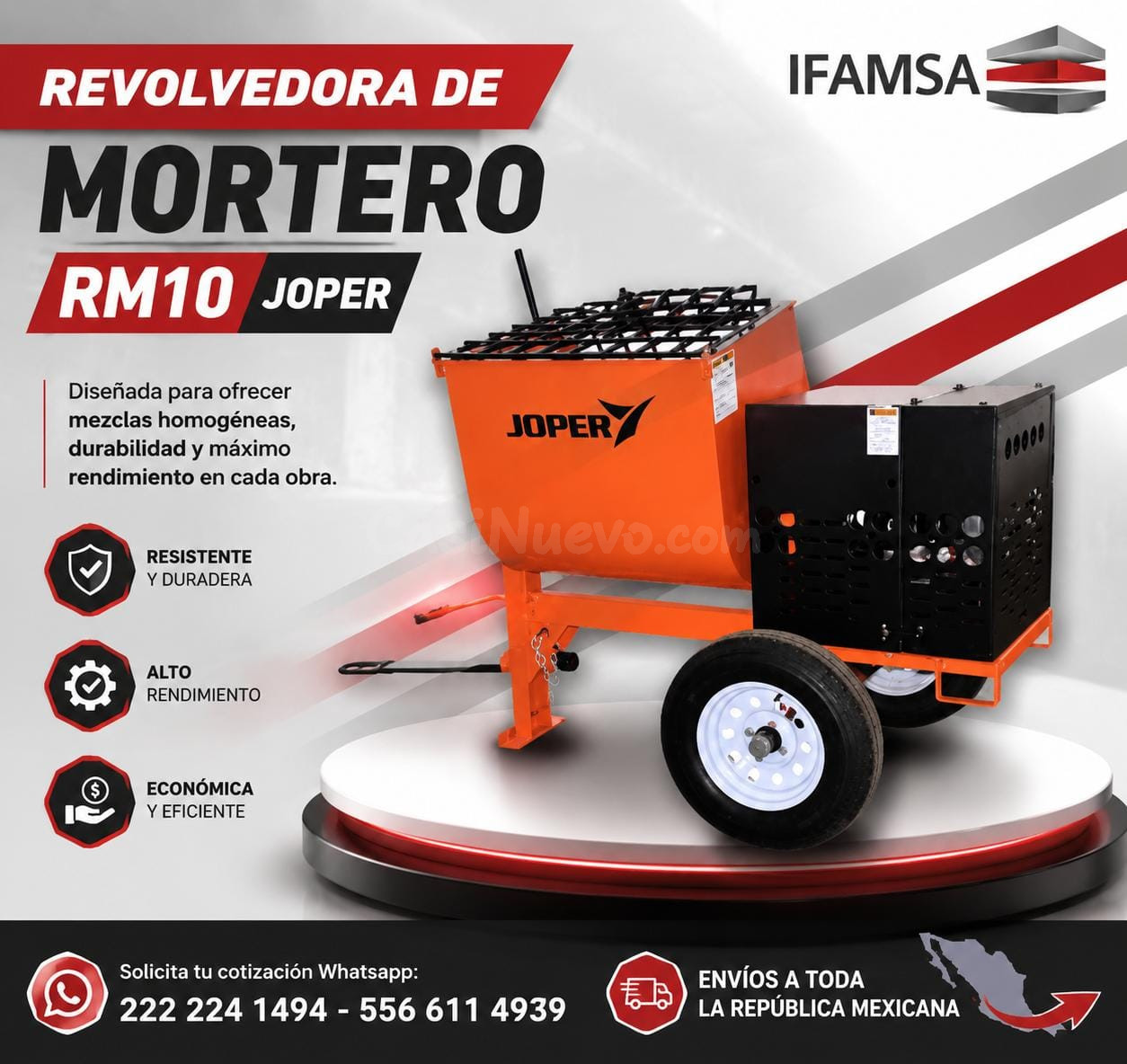 JOPER  REVOLVEDORA DE MORTERO RM10
