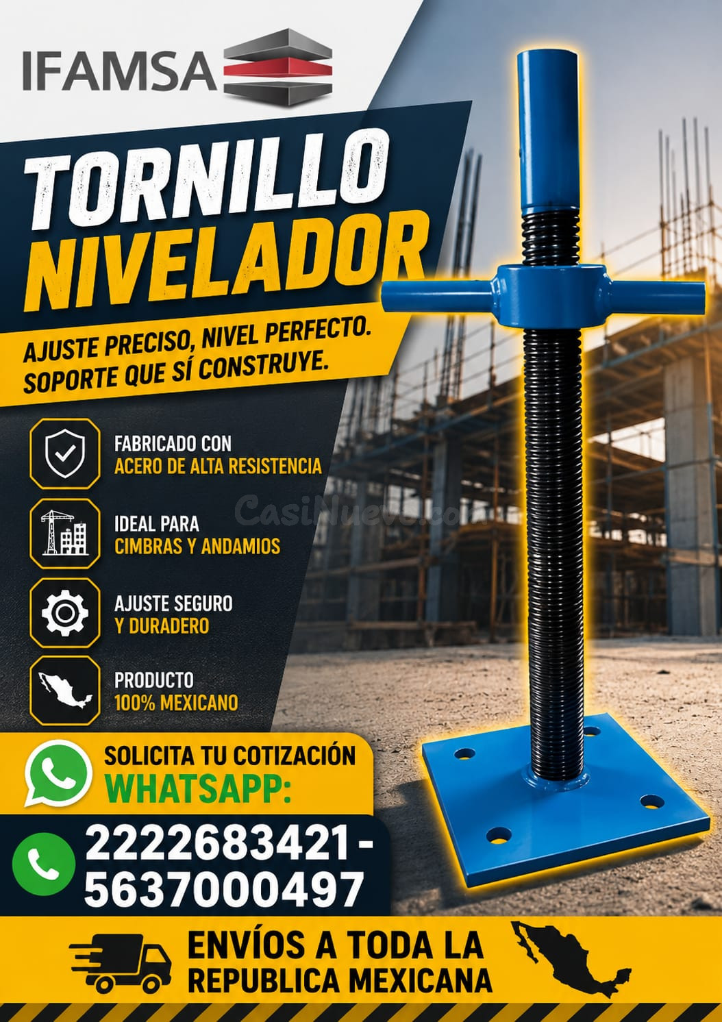TORNILLO NIVELADOR PARA ANDAMIOS DE CONSTRUCCION