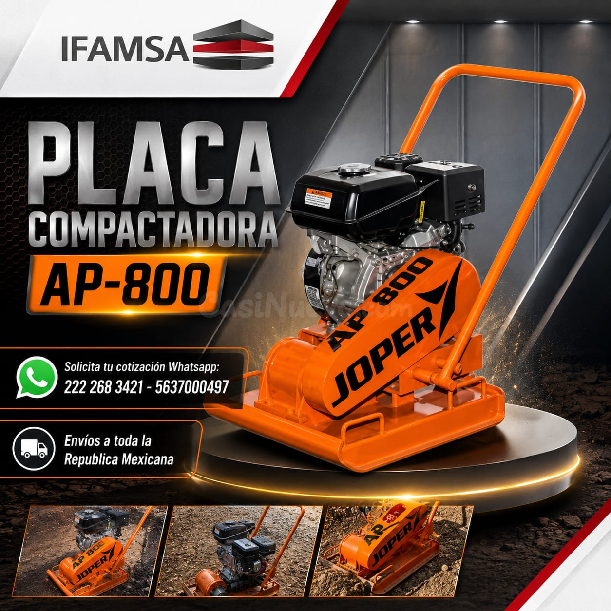 PLACA COMPACTADORA AP-800 JOPER