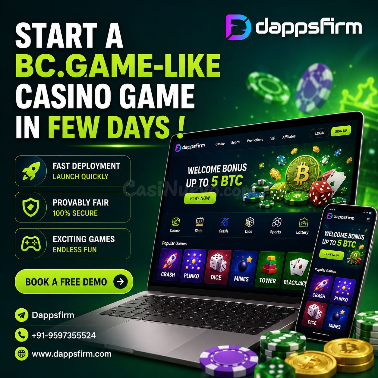 Start Your Own Blockchain Casino with a Scalable BC.Game Clone Solution