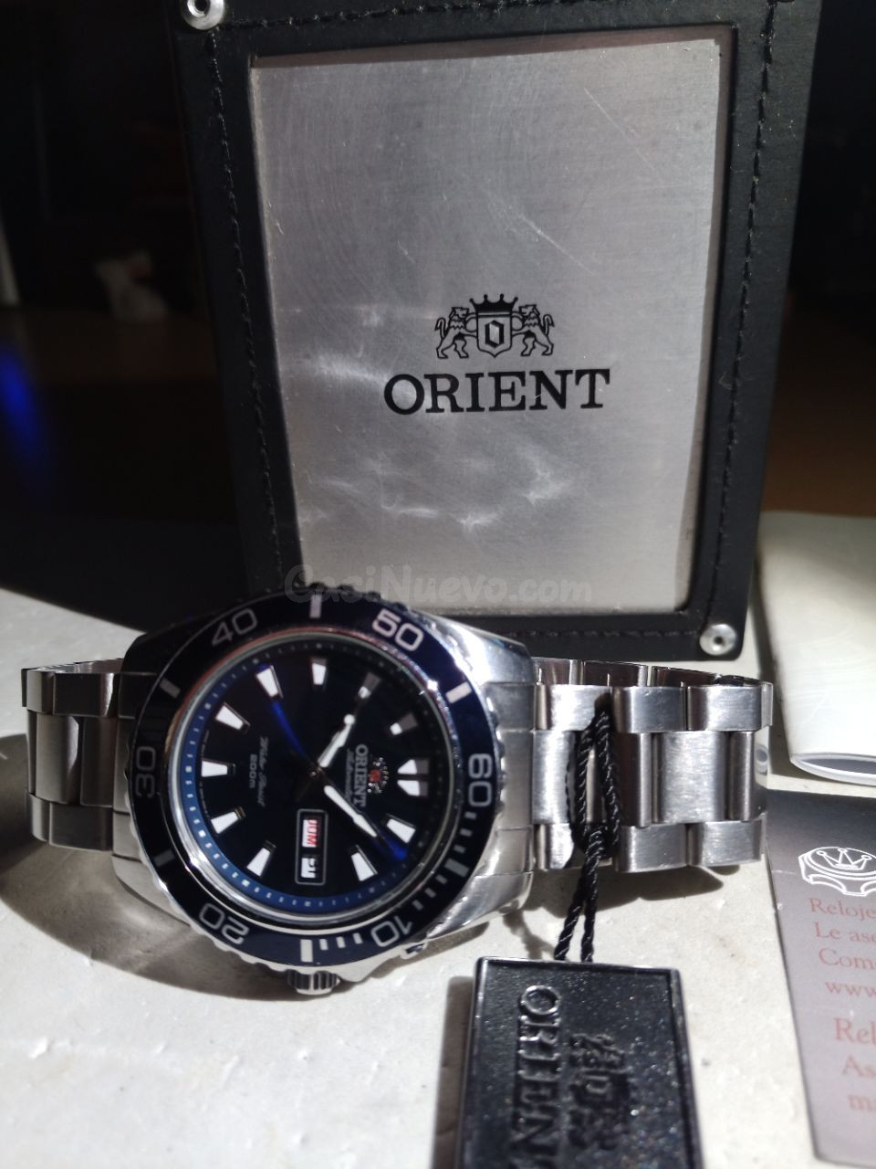 Orient Mako XL edición azul metalizado calibre automatic 21j - foto 4