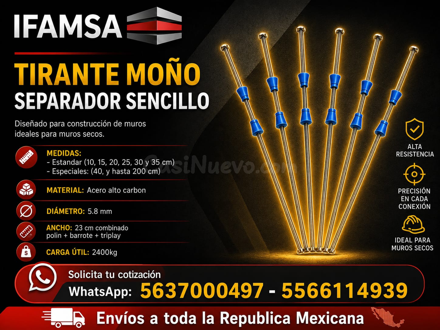 MOÑO/TIRANTE PARA CIMBRA
