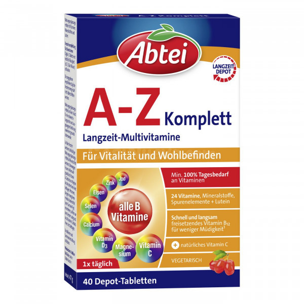 Multivitamínicos Abtei A-Z Complete Depot de larga duración