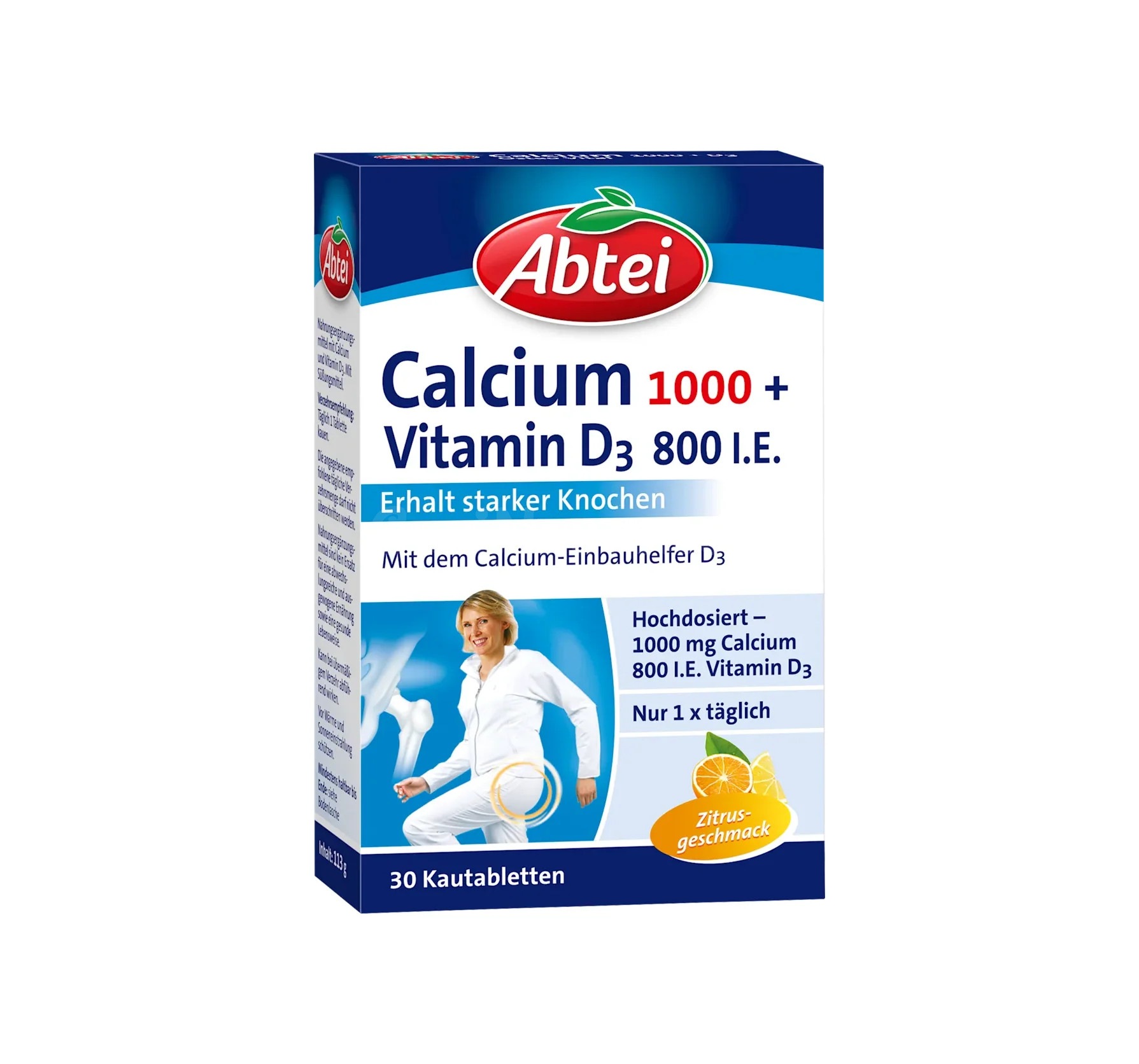 Abtei Calcio 1000 + D3 Osteo Vital, 30 comprimidos masticables