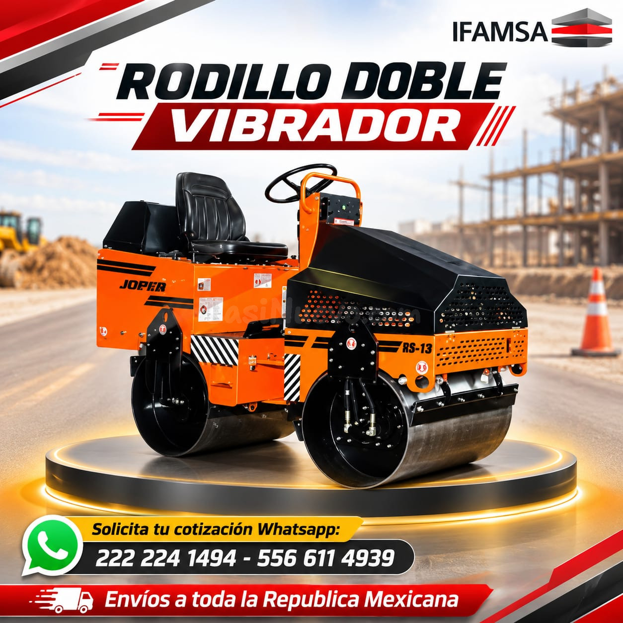 RODILLO DOBLE VIBRADOR HOMBRE A BORDO JOPER