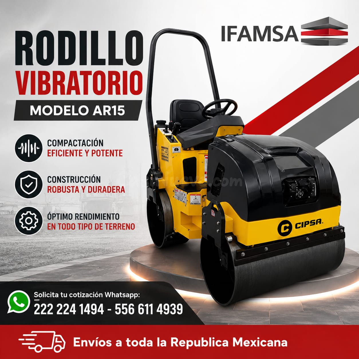 RODILLO VIBRADOR DOBLE CIPSA