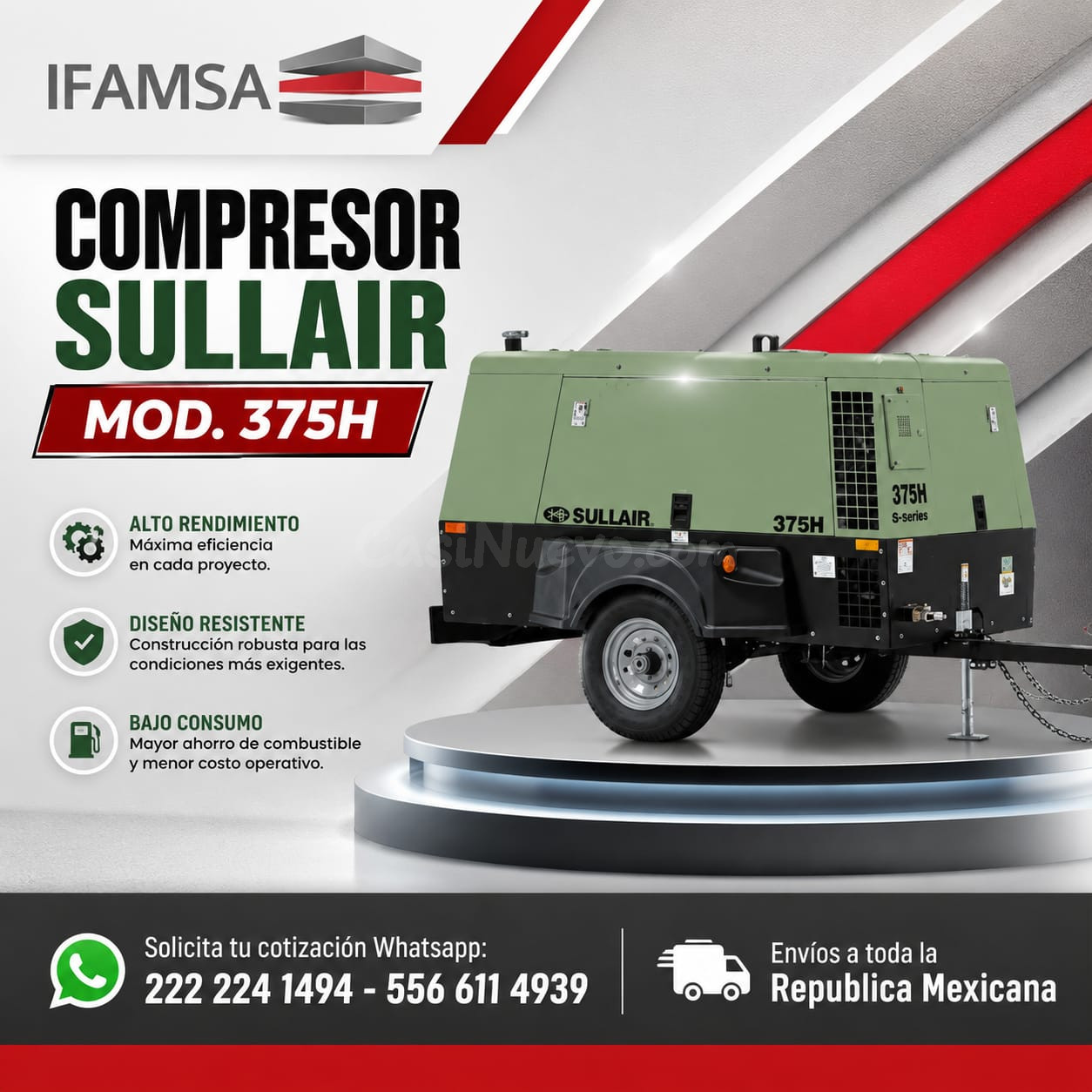 COMPRESOR MOD. 375H SULLIAR EN IFAMSA