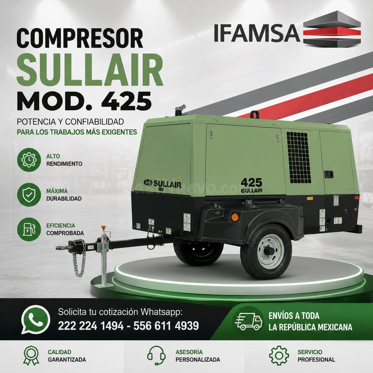 COMPRESOR SULLIAR MOD. 425 en IFAMSA PUEBLA