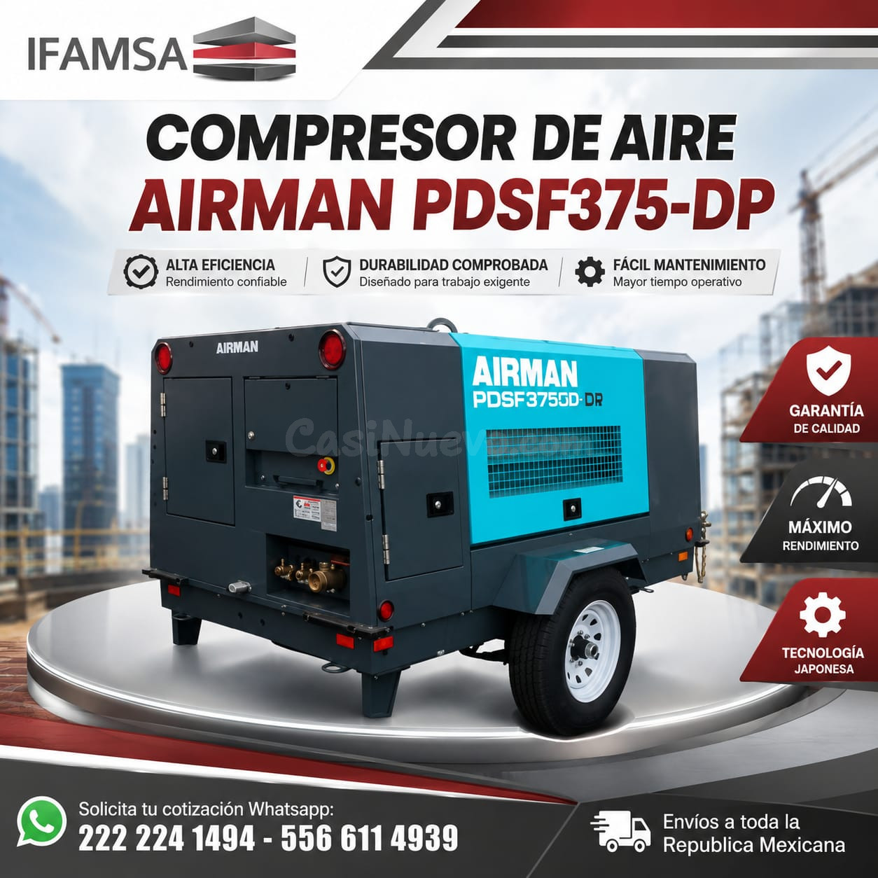 COMPRESOR DE AIRE AIRMAN PDSF375-DP IFAMSA