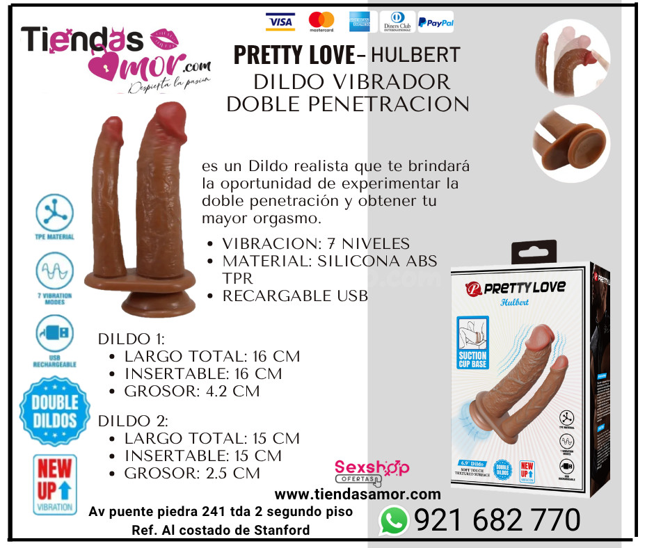 DILDO VIBRADOR DOBLE PENETRACION–HULBERT 16CM/15CMTienda para Adultos | Novedades y Productos Exclusivos 921682770 ENVIOS NACIONAL Lima y Departamentos