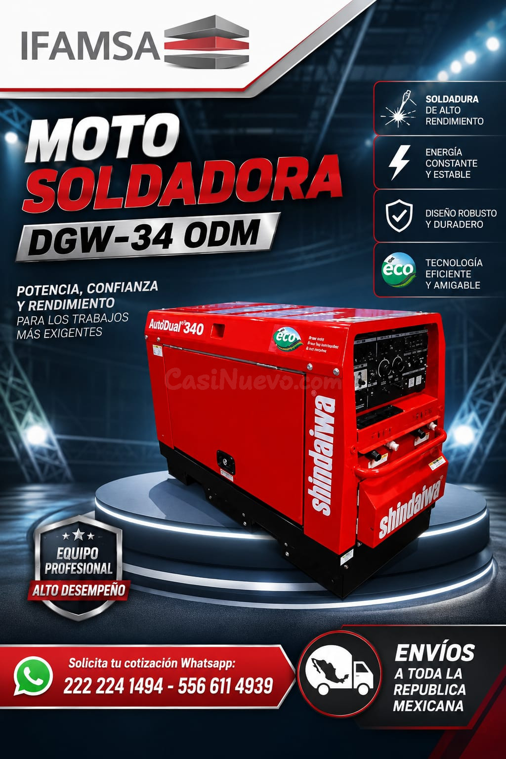 MOTO SOLDADORA DGW-340DM SHINDAIWA EN IFAMSA
