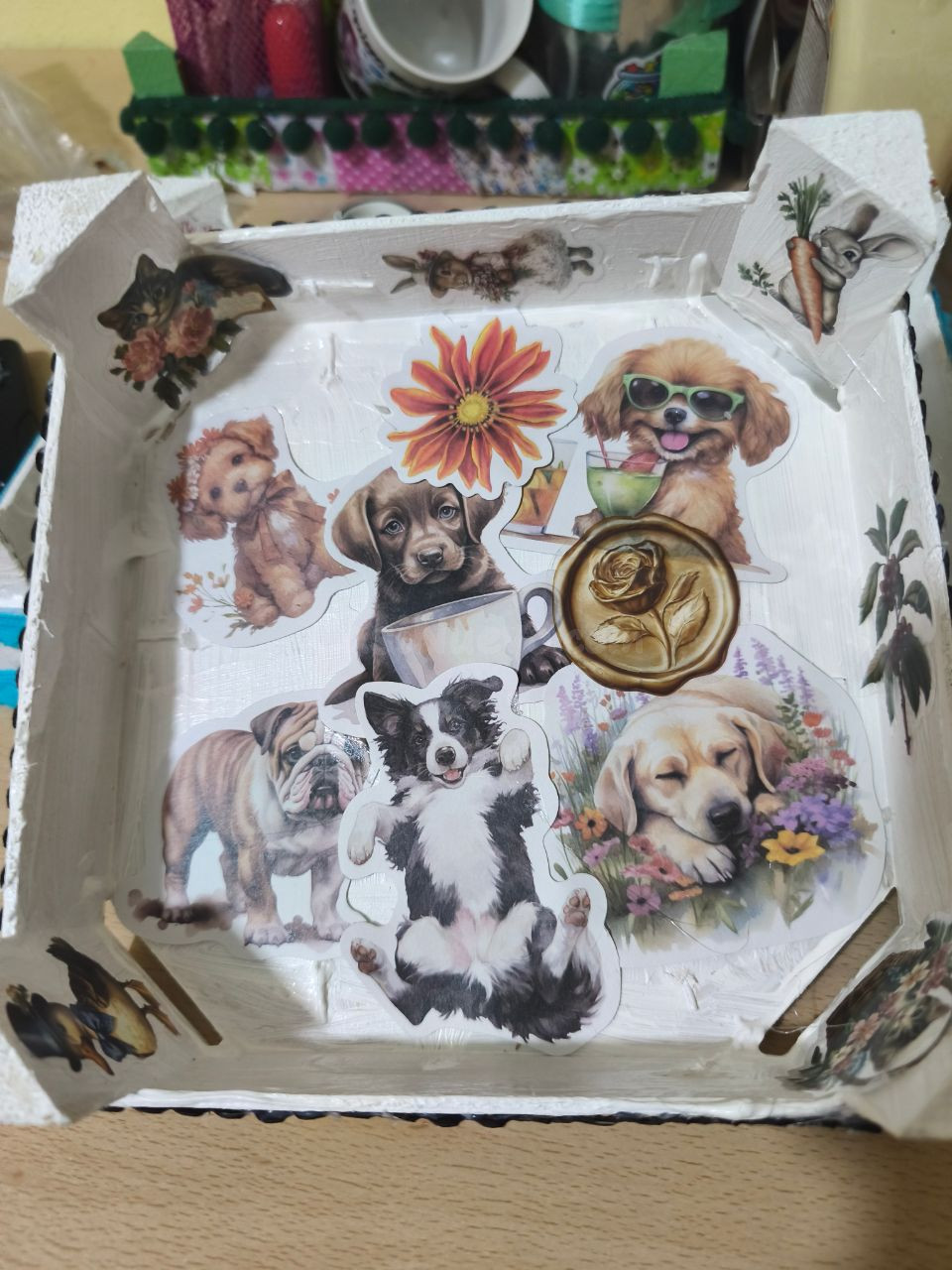 Bandejas/cajas de madera decoradas a mano - foto 4